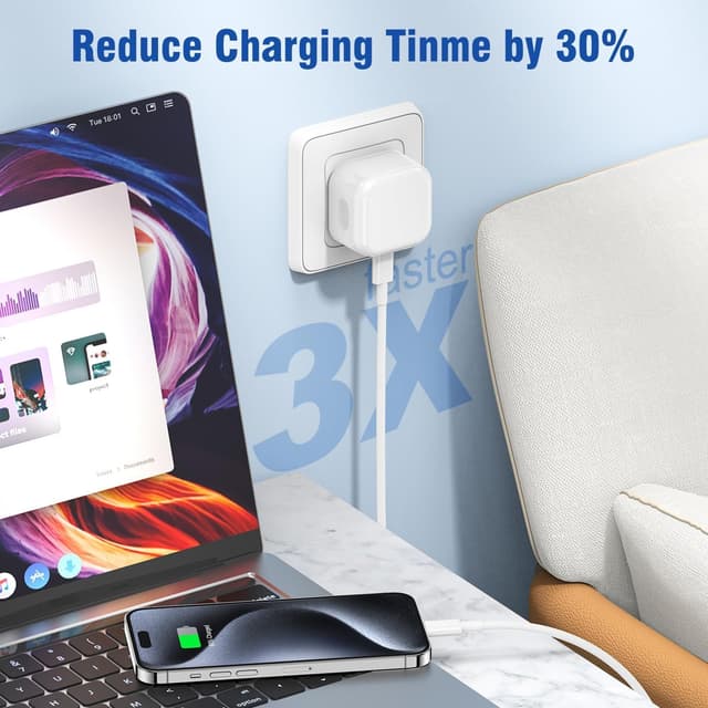 Detalle de iPhone 17 USB‑C 20W fast charger pack 2🔌