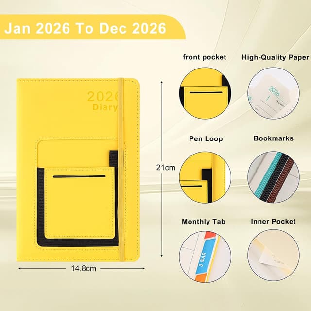 Detalle 2 de Agenda académica A5 2026 página por día 21,5x14,5 cm