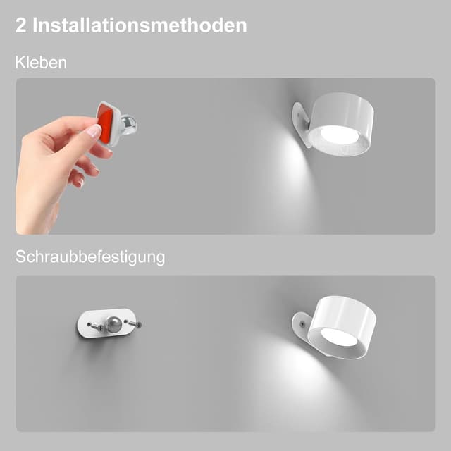 Thumbnail 5 de Feallive LED Wandlampe, 3 Helligkeitsstufen ⚙