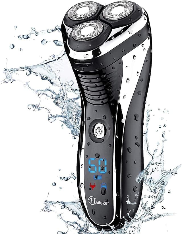 Detalle de Hatteker Electric Shaver Rotary Razor Waterproof Cordless