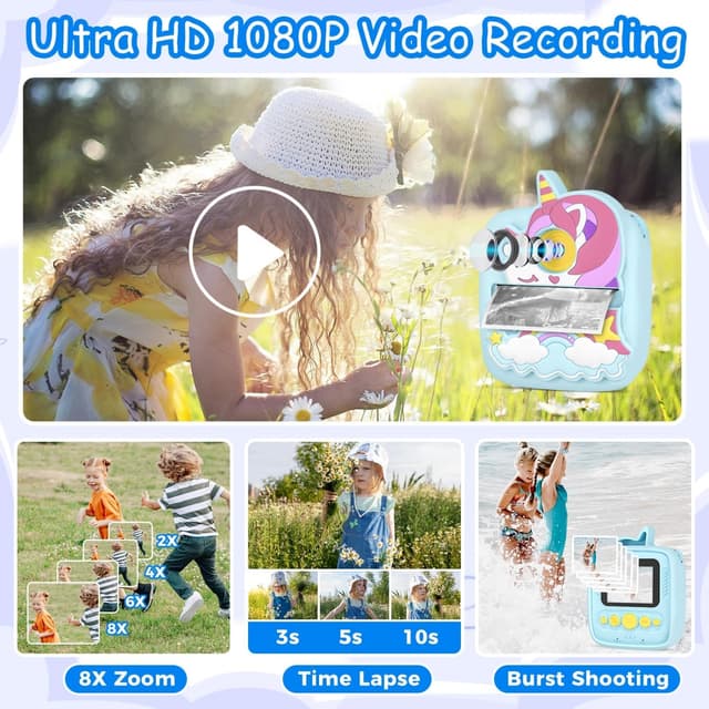 Detalle 2 de Kids instant print camera 48MP HD