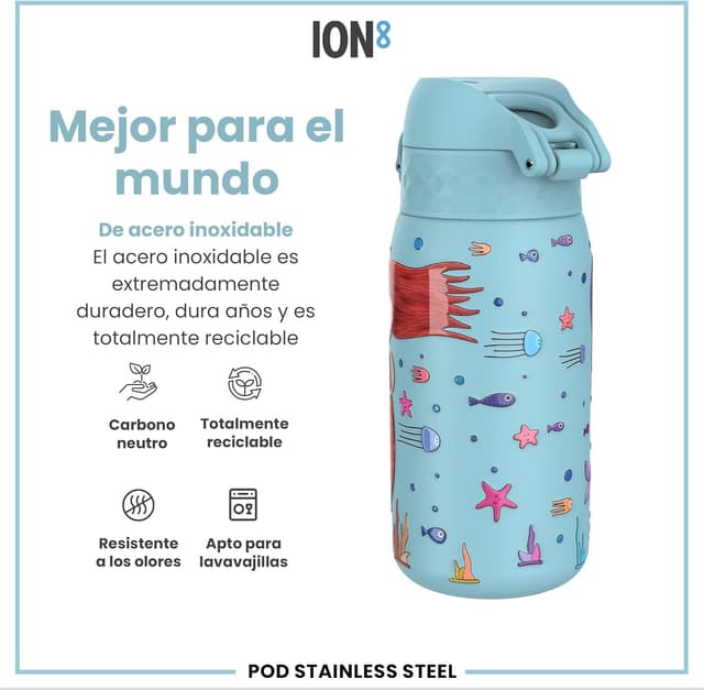 Thumbnail 4 de ion8 Botella de Agua Inox para Niños 400ml 🚰 Sin Aislamiento
