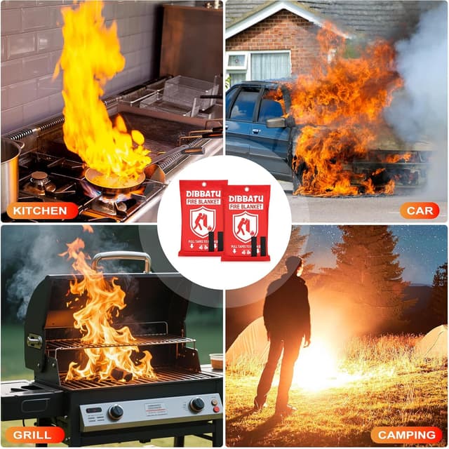 Thumbnail 2 de DIBBATU Fire Blanket for Home Emergency 🔥🛡️🧯