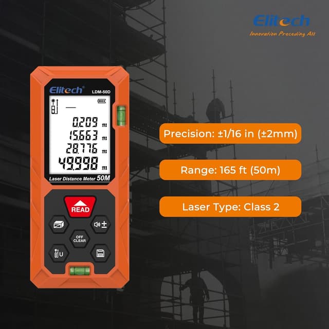 Thumbnail 3 de Elitech Télémètre Laser 50 m