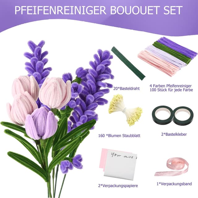 Thumbnail 1 de Blumenstrauß Pfeifenreiniger Set 400-teilig