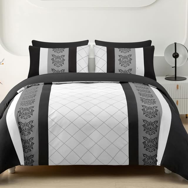 Detalle 2 de Lazzaro King Size Duvet Cover Set (230 x 220 cm) – Premium Microfibre, Reversible Quilt Cover Bedding Set with Zipper Closure