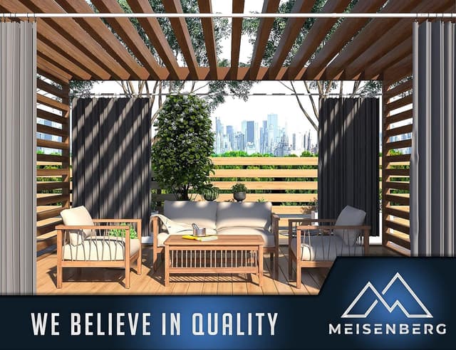 Thumbnail 6 de MEISENBERG Duschstange ohne Bohren 210–260 cm, weiß – Klemmstange mit Ø 32 mm für Vorhänge, Bad & Balkon