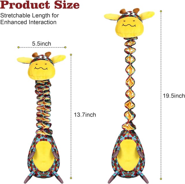 Detalle de PUHOHUN Squeaky Giraffe Tug & Chew Toy (Extra Large) for Small–Large Dogs