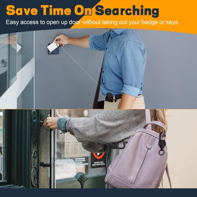 Detalle 2 de Schlüsselanhänger Ausziehbar 60 cm 3er Set