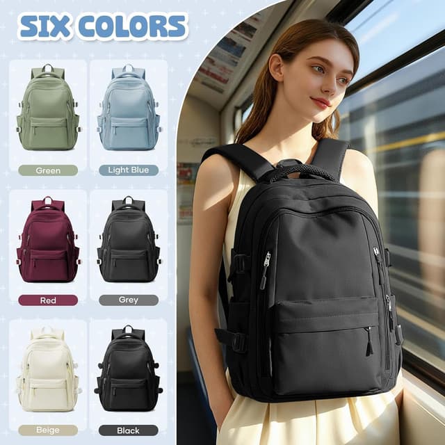 Thumbnail 6 de HYC00 lightweight school backpack for teenage girls (waterproof, multi-pocket, 20L)