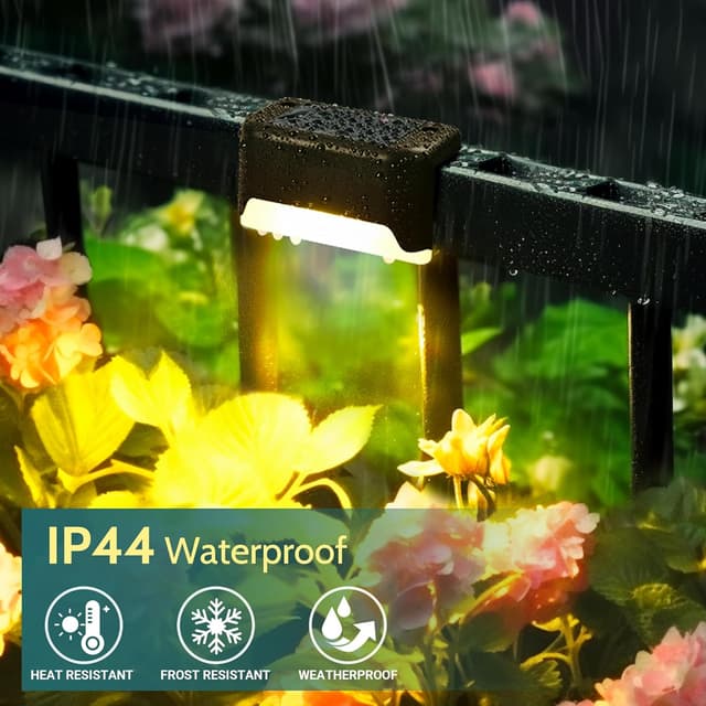 Detalle de Solpex Solar Deck Lights 20-Pack (Brown, Warm White) – Waterproof solar step and fence lights for outdoor paths