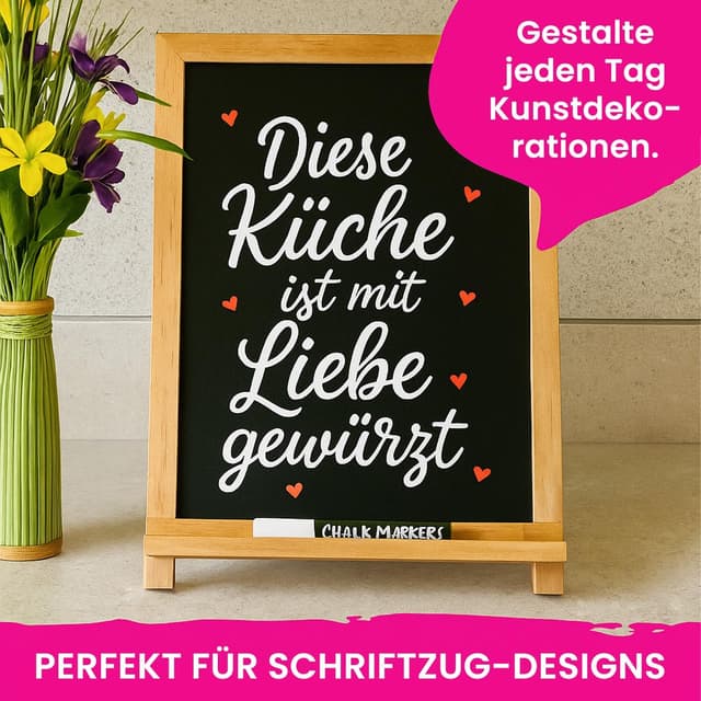 Thumbnail 6 de Chalkola Kreidestifte für Tafel & Glas – 4 weiße Kreidemarker mit extra feiner, umkehrbarer Spitze (3 mm)