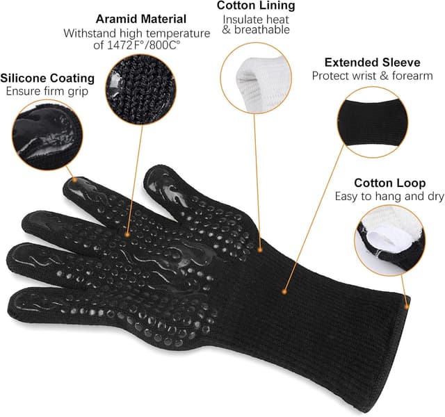 Detalle 2 de Guanti da Forno barbecue, 800°C