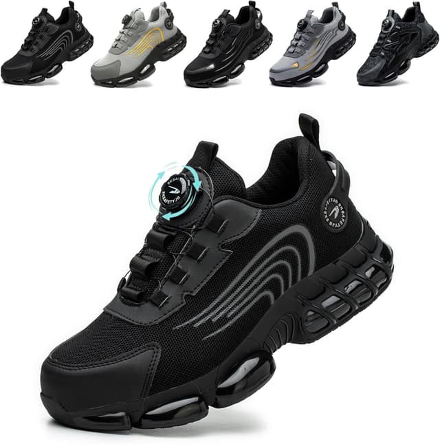 Detalle de Gugifcto Arbeitsschuhe Herren Damen Sicherheitsschuhe mit Stahlkappe, sportlich & atmungsaktiv (EU 36–46)