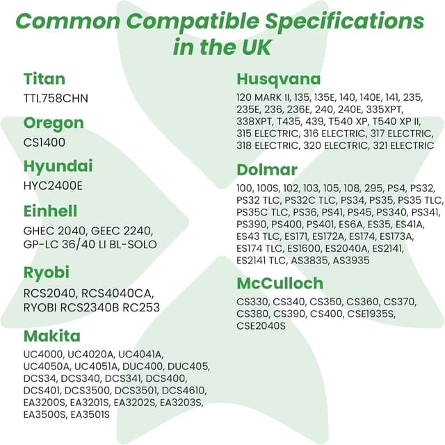 Detalle 2 de BYANE Sägekette 3er-Pack 40 cm – 3/8"LP, 1,3 mm, 56DL (rückschlagsarm)