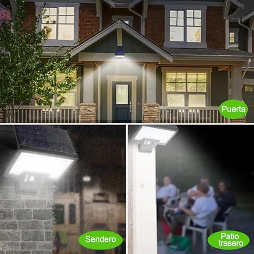Detalle 2 de JESLED Luz Solar Exterior con Sensor de Movimiento y 108 LEDs (giratoria, 4 modos, IP65)