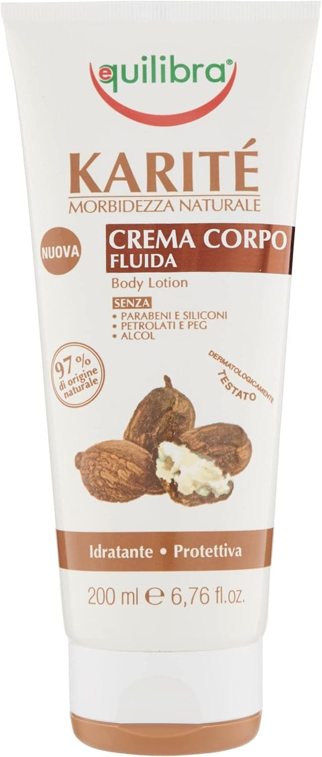 Detalle de Equilibra Karité Crema Fluida Corpo, confezione da 6 pezzi (6 x 200 ml)