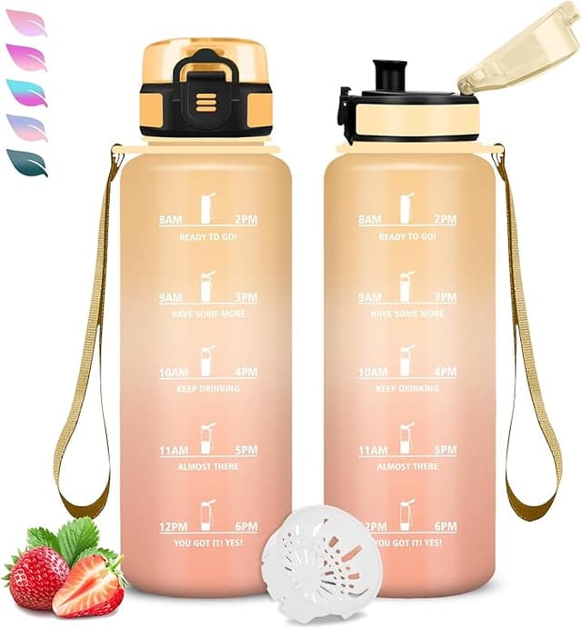 Detalle de Botella de Agua 1.5L con Filtro 🚰 Para Deportes y Senderismo