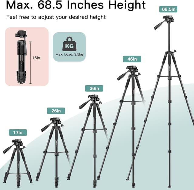 Detalle 2 de Victiv P50R 67.7in camera tripod