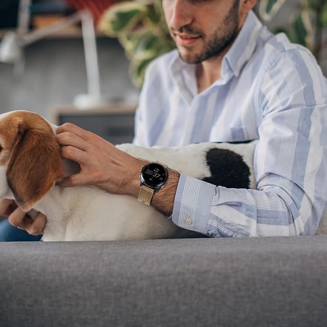 Thumbnail 6 de EKINGEEK 20mm Quick Release Nylon Watch Strap for Garmin Vivoactive 5/6, Forerunner 55/165/255 & Venu Sq 2 (Khaki/Black)