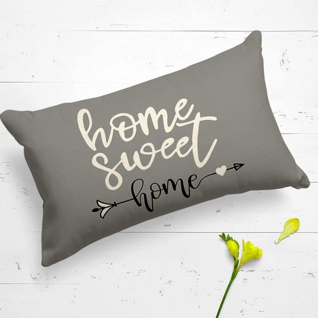 Thumbnail 1 de ZWJD Kissenbezug 30x50 cm im 4er-Set (Grau) – Leinen-Mischgewebe für Deko-Kissen, innen & außen