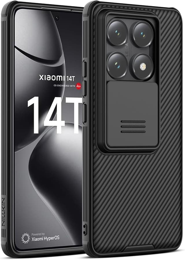 Detalle de Nillkin CamShield Pro Hülle für Xiaomi 14T mit Kamera-Schutz und Slide-Cover (TPU+CP) – schwarz