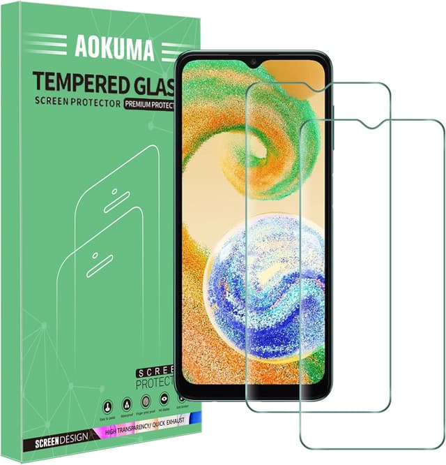 Detalle de AOKUMA 2 pellicole in vetro temperato per Samsung Galaxy A04/A04s/A03s (9H, antiurto e anti-impronta)