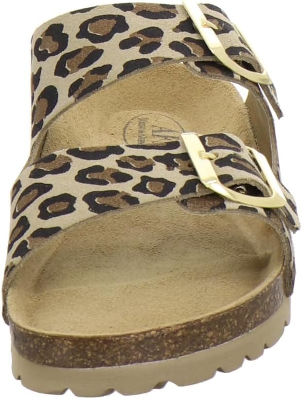 Detalle de AFS-Schuhe 2100 Damen-Pantoletten aus echtem Leder mit verstellbarer Schnalle (Made in Germany)