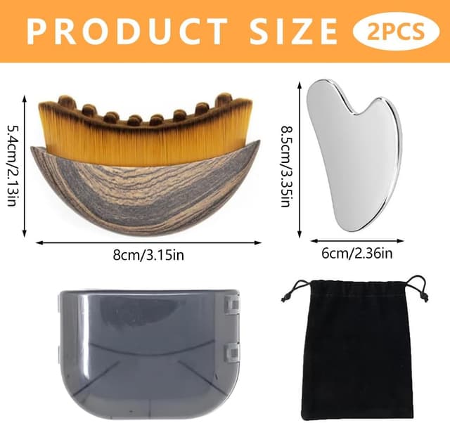 Detalle 2 de BRTNUP Lymphatic Drainage Brush & Gua Sha for Face (chin & jawline sculpting)