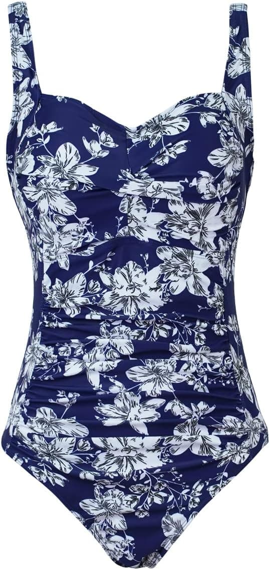 Detalle de Aidotop women’s one-piece swimsuit with tummy control and ruched tribal monokini style