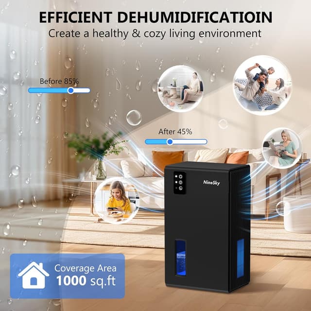 Thumbnail 2 de NineSky Dehumidifier 98 oz for 1100 sq ft 🏠