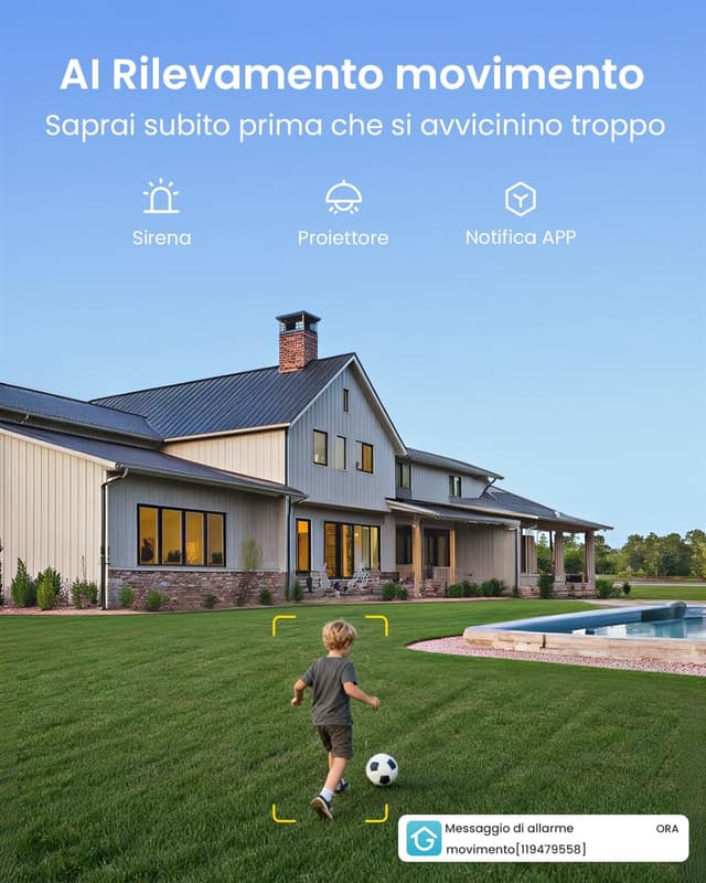 Detalle 2 de ieGeek S7 telecamera 2K Wi-Fi solare 360°