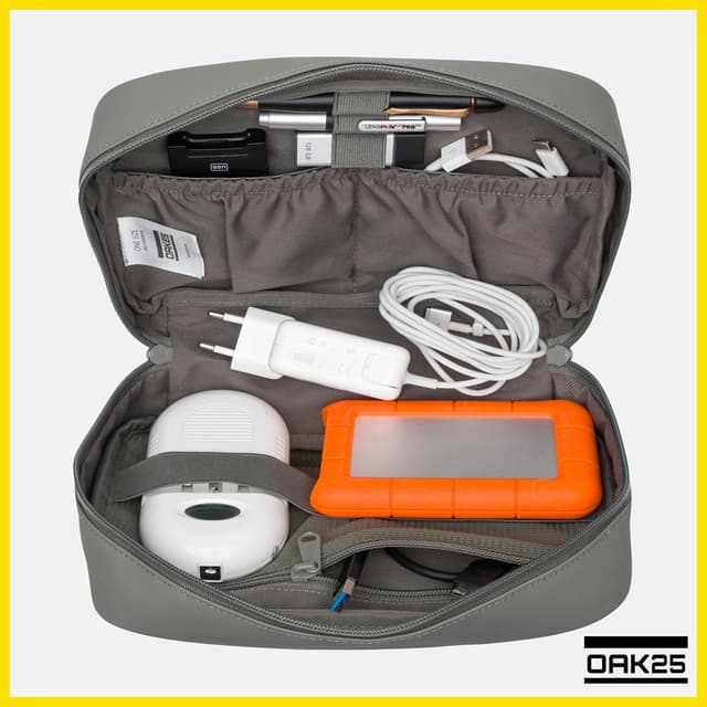 Detalle 2 de OAK25 Organizador de Cables Verde 🌿 - Estuche Eco Amigable