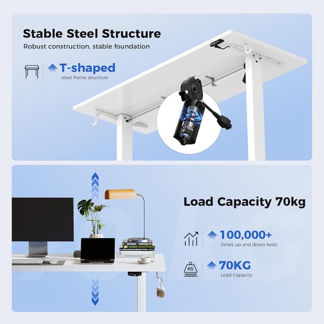 Detalle 2 de Agilestic Electric Standing Desk 100 x 60 cm