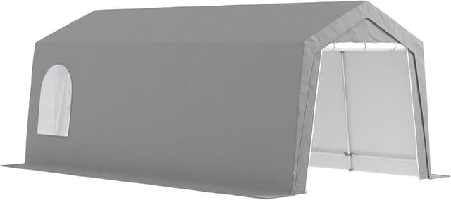 Detalle de Outsunny Cobertizo Jardín Exterior 300x597x257 cm