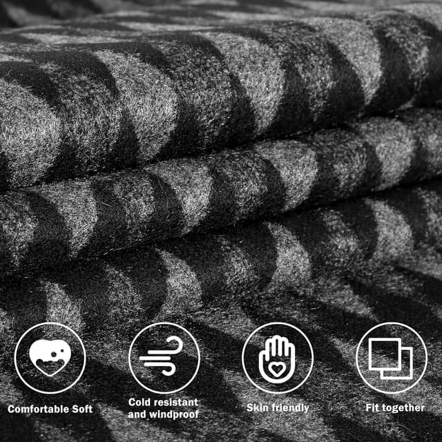 Detalle de Lamca Men’s Cashmere-Like Soft Winter Scarf (180 x 33 cm) – warm, lightweight and classic check design