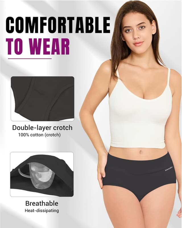 Detalle 2 de TANSTC Women’s High Waist Cotton Knickers (Multipack of 5)