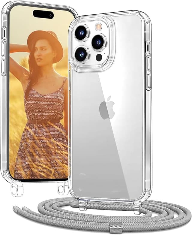Imagen de OLEPHY Funda Transparente con Cuerda para iPhone 15 Pro 6,1" 📱 en OfertitasTOP