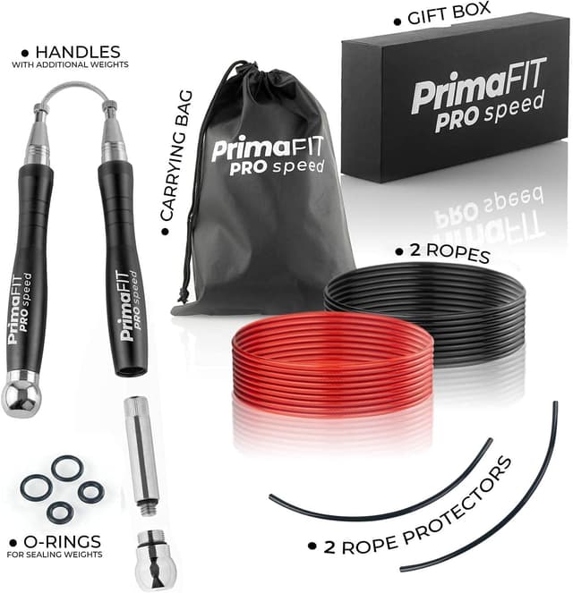 Thumbnail 6 de PrimaFit Pro Speed Skipping Rope – 3m adjustable weighted jump rope with self-locking aluminium handles