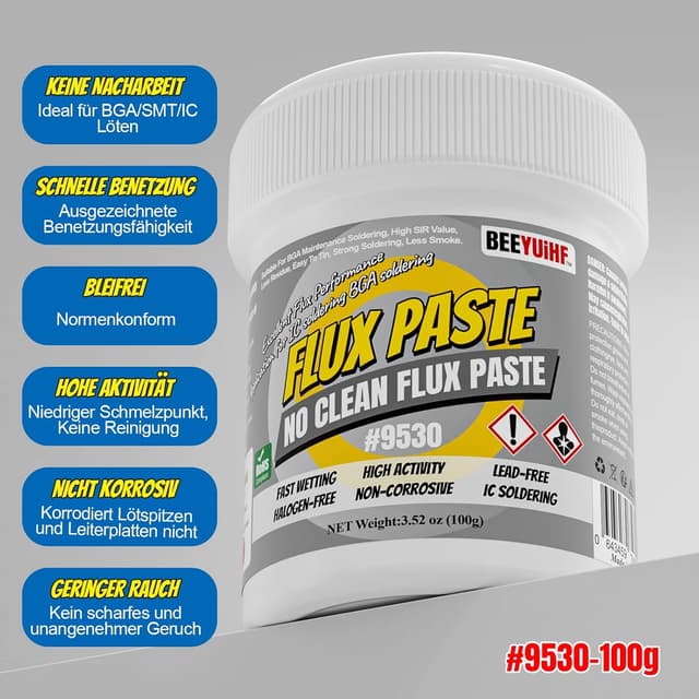 Detalle 2 de BEEYUIHF No-Clean Lötpaste Flussmittel für BGA/IC/CPU/PCB/SMD (nicht-korrosiv, bleifrei, 146 g)