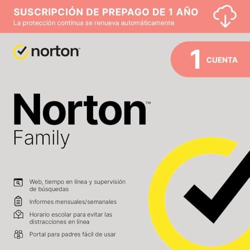 Detalle de Norton 360 Family 2026: control para padres con renovación automática (1 usuario, 1 año)