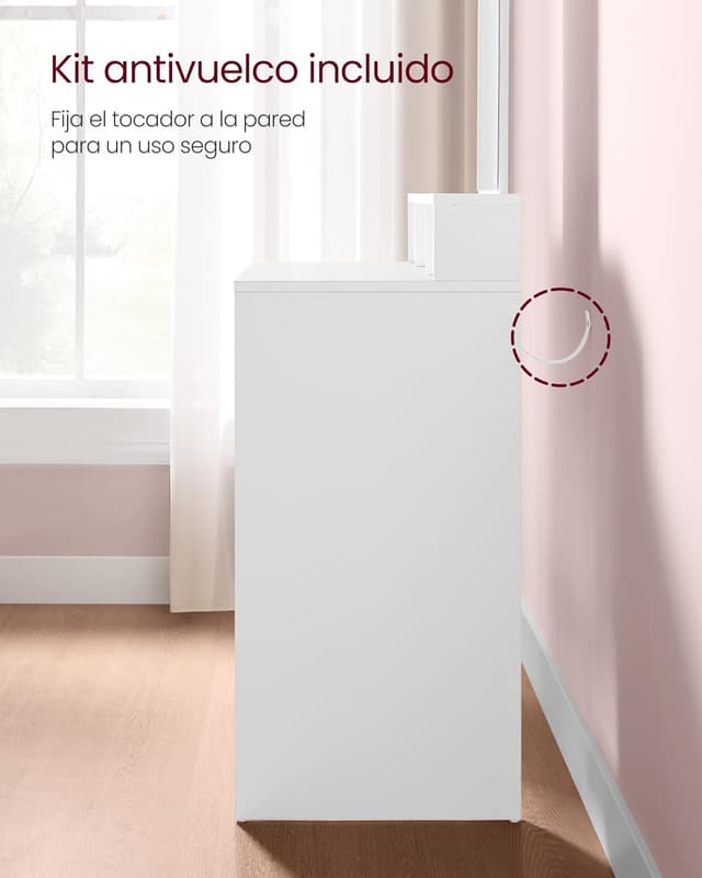 Thumbnail 5 de VASAGLE Kailyn Tocador blanco 40x60