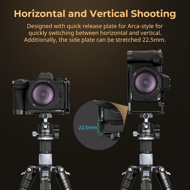 Thumbnail 6 de SMALLRIG Plaque en L 4523 pour Nikon Z6III : support Arca, griffe froide et QD