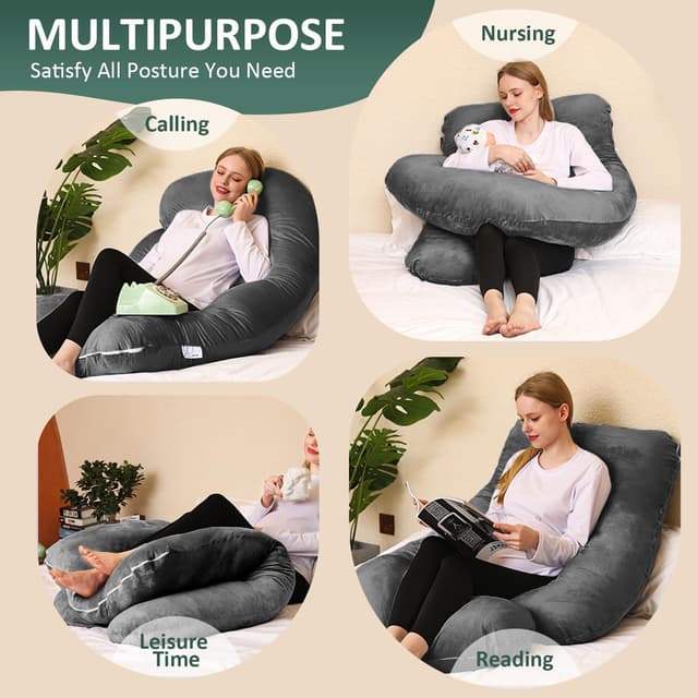 Detalle 1 de Chilling Home Schwangerschaftskissen J-Form Stillkissen