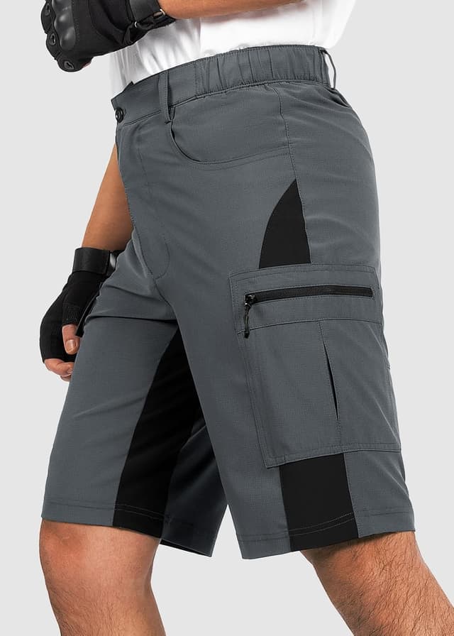 Detalle 2 de Cycorld kurze Herren-Hose für MTB & Wandern – atmungsaktive, schnelltrocknende Bermuda Cargo Shorts