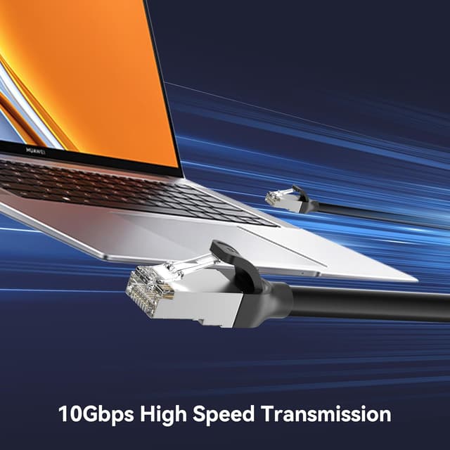 Detalle de Câble Ethernet BENFEI Cat7 3 m (RJ45) jusqu’à 10 Gbit/s, cuivre pur, connecteurs dorés