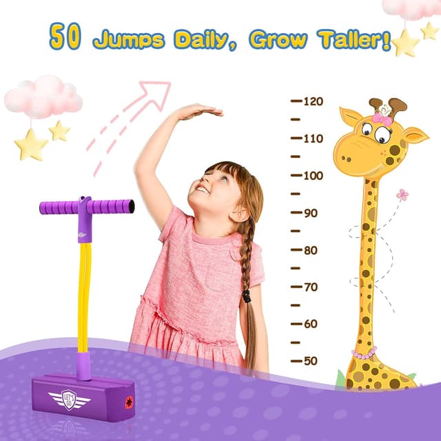 Detalle de Toyzey foam pogo sticks for girls and boys aged 3–12 with built-in squeaking sound