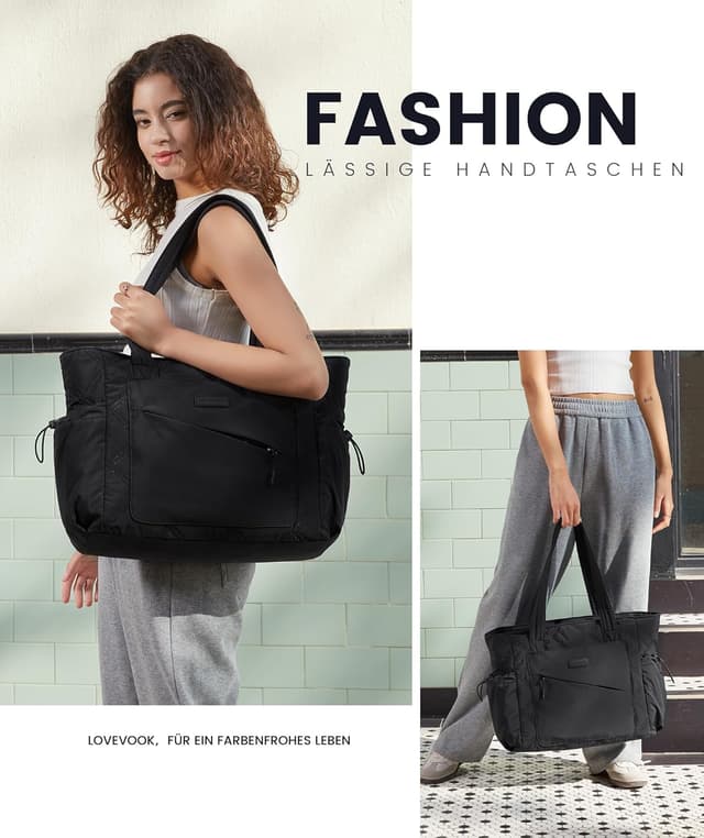 Detalle 2 de LOVEVOOK Shopper Tasche Damen Groß 15,6 Zoll