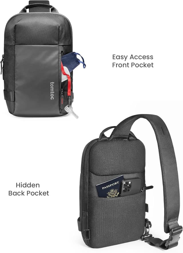 Detalle de tomtoc Compact EDC Sling Bag for Nintendo Switch 2 (2025) and 11-inch iPad Air/Pro – XS chest crossbody