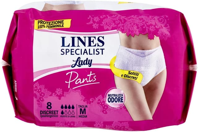 Detalle de Assorbenti per urina Lines Specialist Pants Discreet, taglia M (8 pezzi)